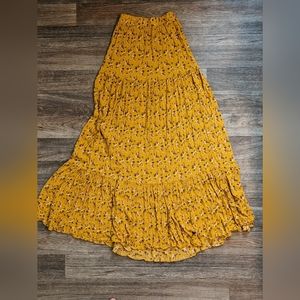 Flowy Yellow Floral Skirt